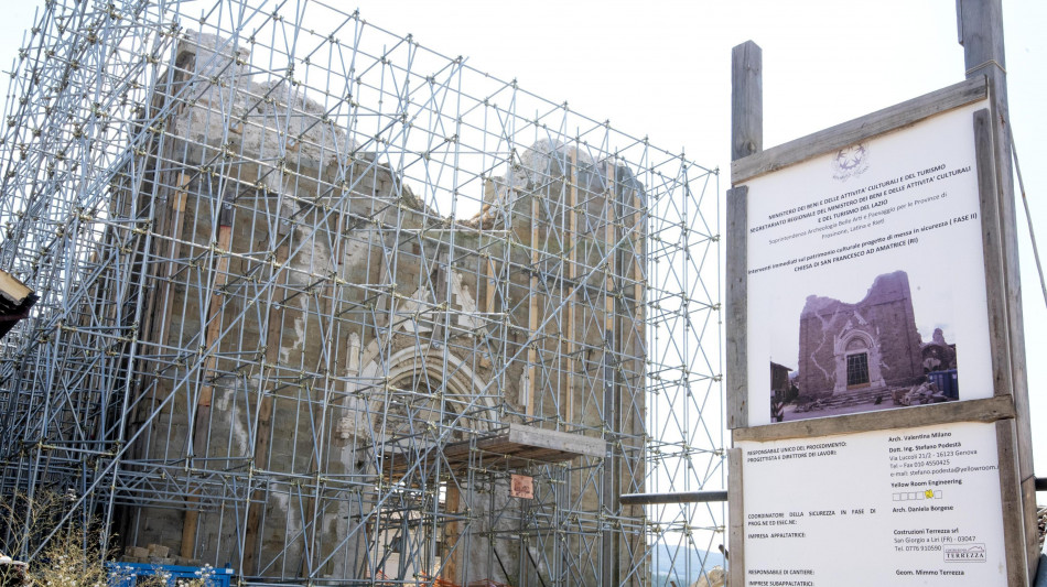 Parte ricostruzione della Chiesa di San Francesco ad Amatrice