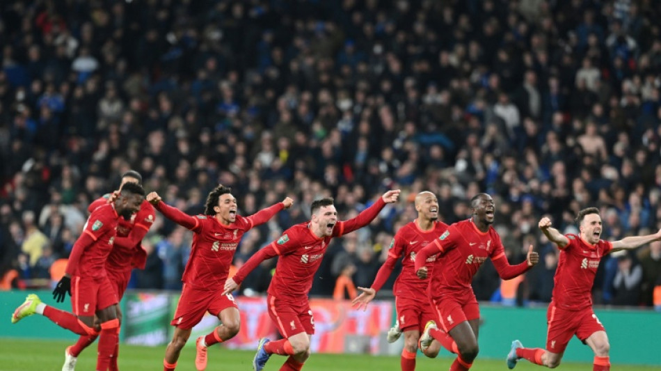 Foot/Angleterre: Liverpool remporte la Coupe de la Ligue en battant Chelsea en finale (0-0, 11-10 aux tirs au but)
