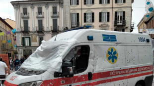 Esposta a Roma l'ambulanza mitragliata nella regione di Kharkiv